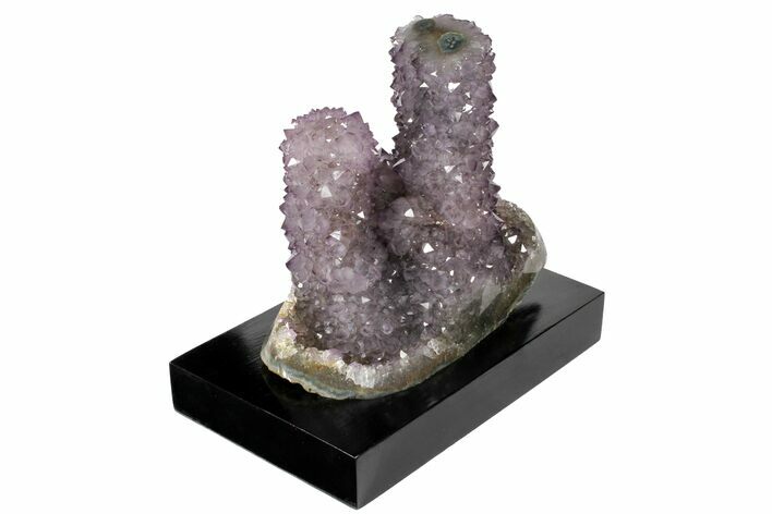 Tall, Amethyst Stalactite Formation With Wood Base - Uruguay #121356